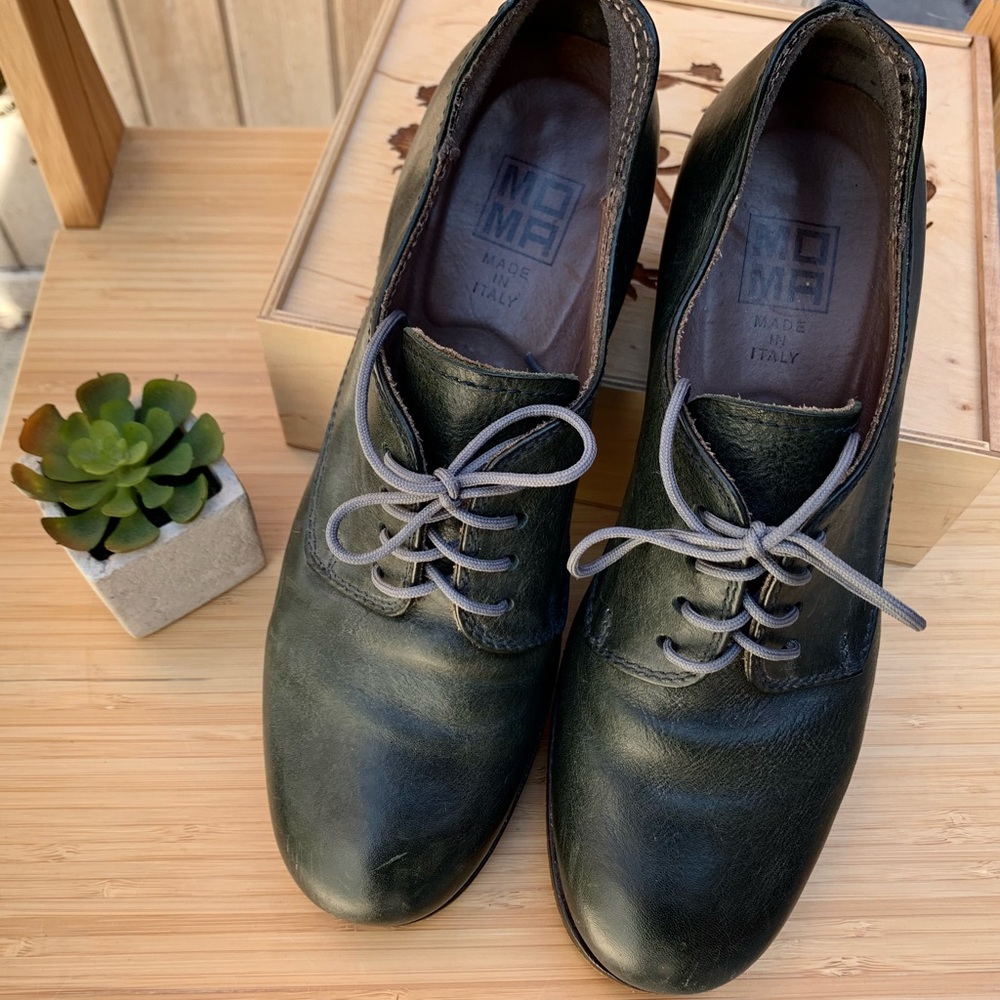 Flash Sale! Moma Black Leather Lace-Up Shoes (made in Italy)